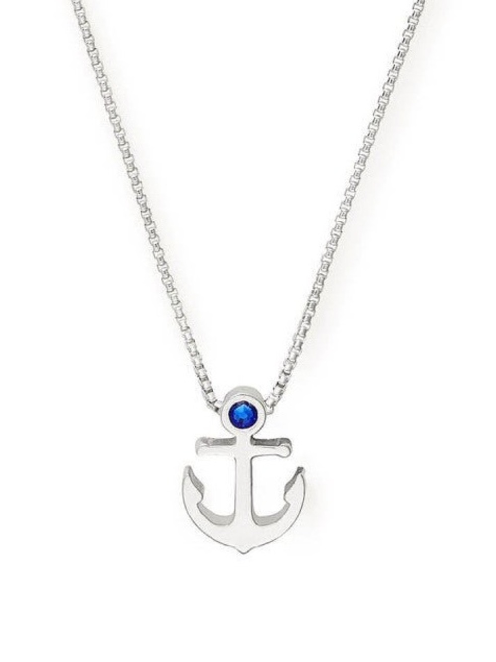 Alex and Ani Sterling Silver Anchor Necklace Swarovski Crystal Nautical Charm